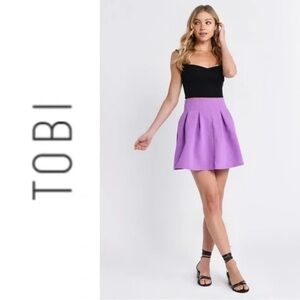 TOBI Purple , Lavender Pleated Women's Skirt